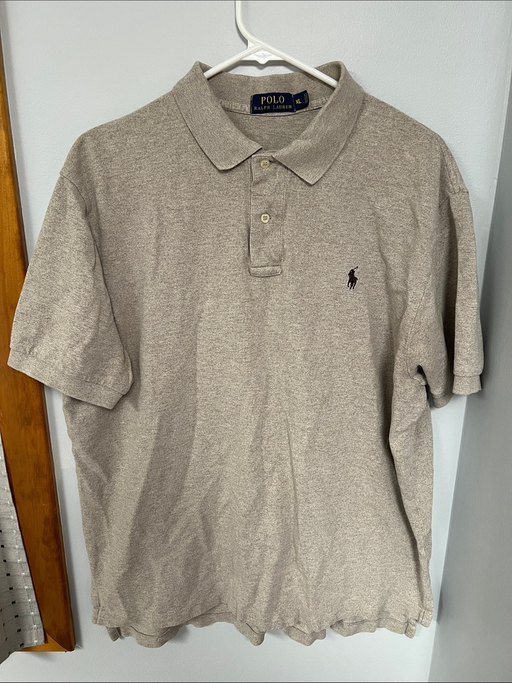 Polo by Ralph Lauren Men's Heather Khaki Short Sleeve Polo